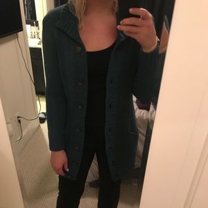 Large blue/green sweater. Worn once.